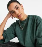 Asos Design Tall Super Oversized T-shirt With Stitch Detail In Washed Teal-green