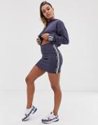 Adidas Originals Ryv Taping Bodycon Skirt In Purple - Purple