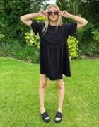 New Look Easy Jersey Smock Dress In Black-green