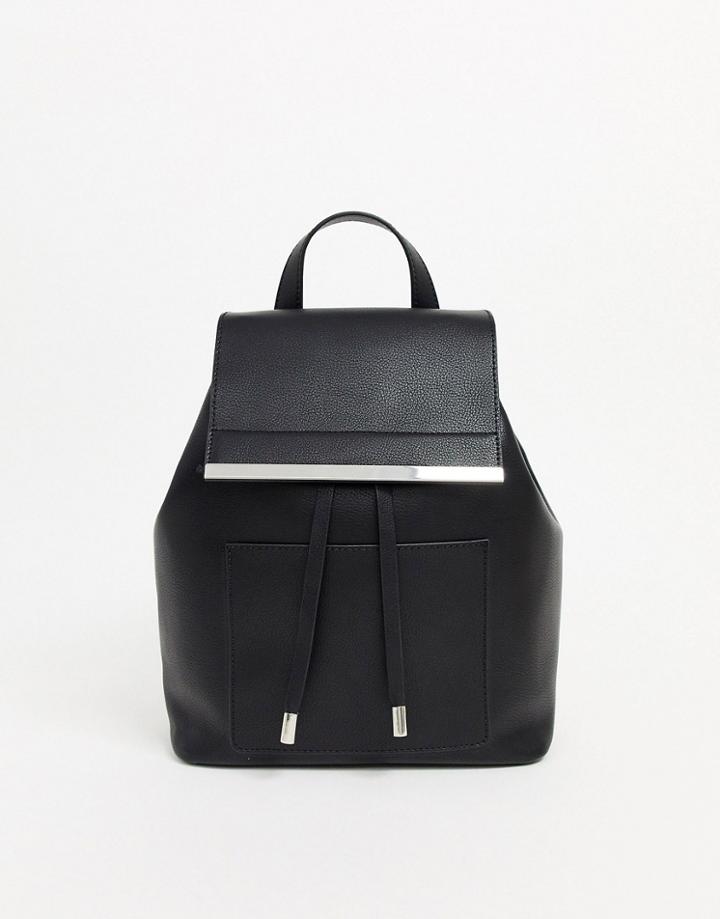 Asos Design Backpack With Bar Detail-black