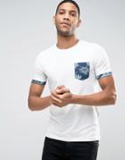 Jack & Jones Originals T-shirt With Floral Pocket - White