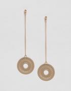 Nylon Disc Drop Earrings - Gold