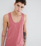 Asos Design Tall Tank With Extreme Racer Back In Red - Red