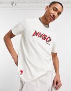 Hugo X Liam Payne Dappal Chest Logo T-shirt In Cream-white
