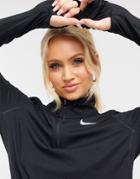 Nike Running Element Dri-fit Half-zip Long Sleeve Top In Black