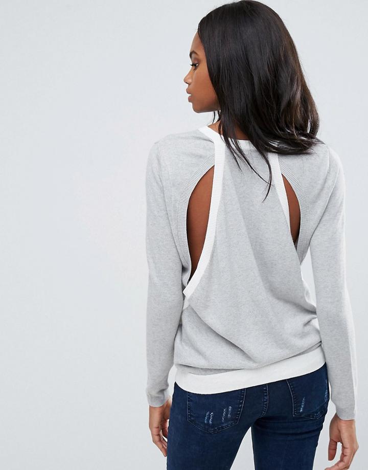 H.one Simple Cotton Sweater - Gray