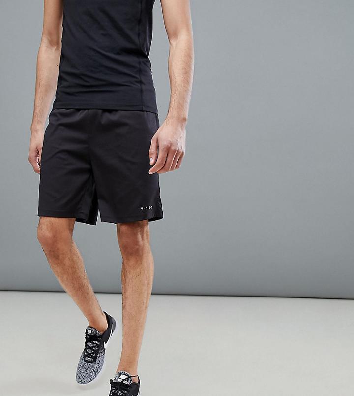 Asos 4505 Tall Training Shorts In Mid Length In Black - Black