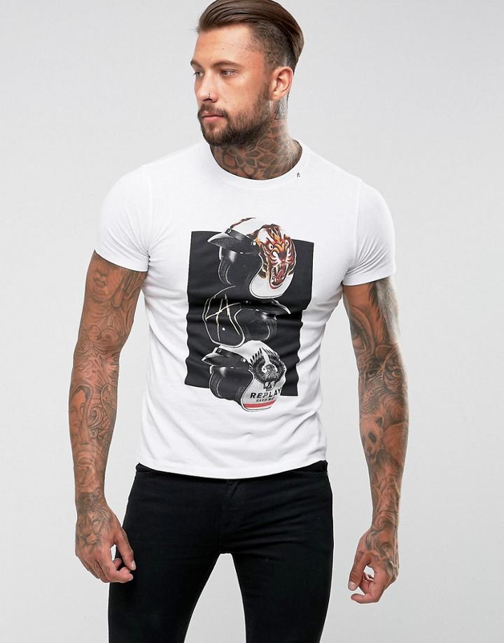 Replay Motorbike T-shirt - White