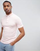 New Look Muscle Fit Polo Shirt In Pink - Pink