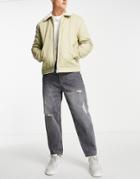 Only & Sons Balloon Fit Cropped Jeans In Distressed Gray