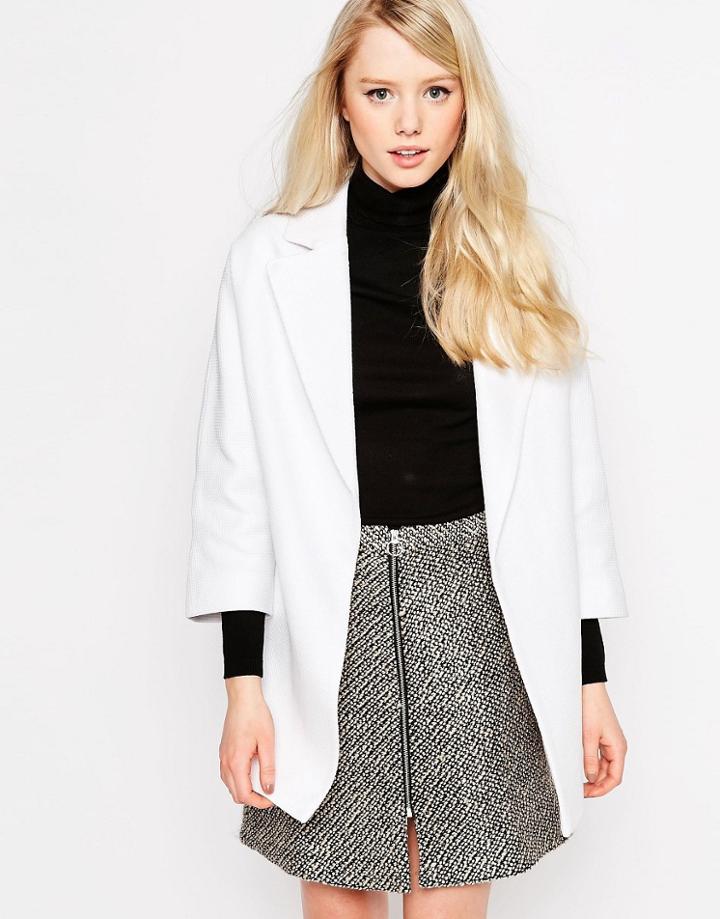 Helene Berman Edge To Edge Revere Lightweight Jacket - White
