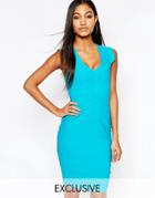 Vesper V Neck Midi Pencil Dress - Ocean Green