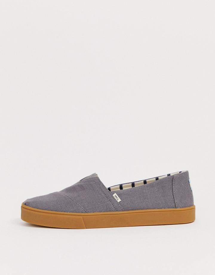 Toms Cupsol Espadrilles In Gray Canvas - Gray