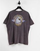 Cotton: On Relaxed Boyfriend Vintage Motors Graphic Tee In Washed Black
