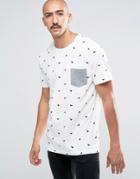 Only & Sons T-shirt With Bird Print And Pocket - White