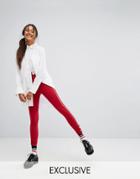 Monki Color Block Sporty Leggings - Red