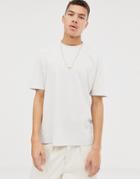 Asos White Loose Fit T-shirt In Putty Soft Cotton With Double Neck Rib - Beige