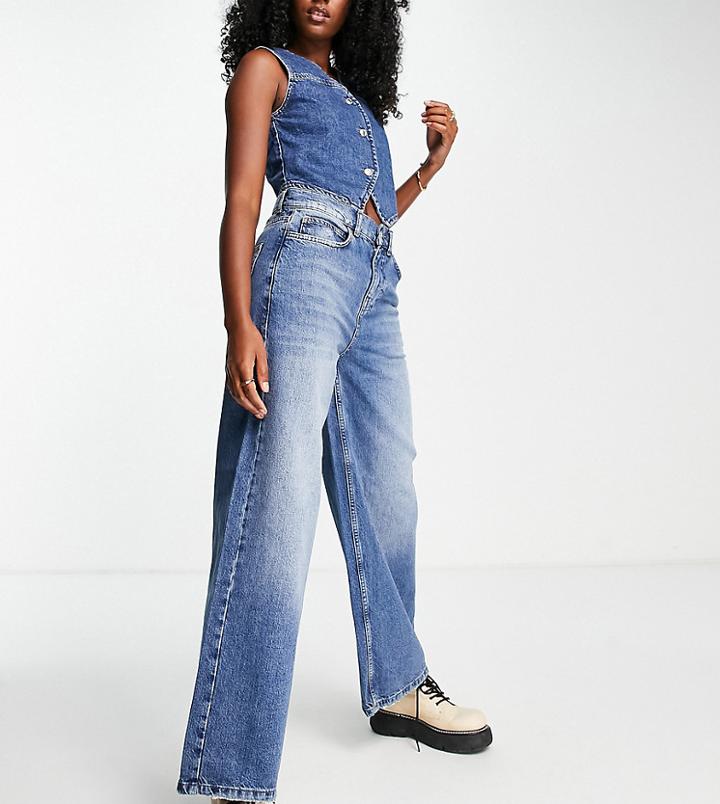 Asyou Baggy Dad Jean In Authentic Mid Blue