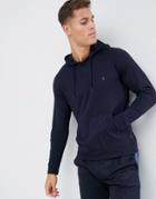 French Connection Essentials Overhead Hoodie With Logo In Navy