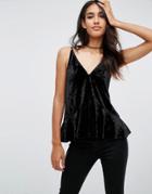 Asos Premium 90s Velvet Cami Top - Black