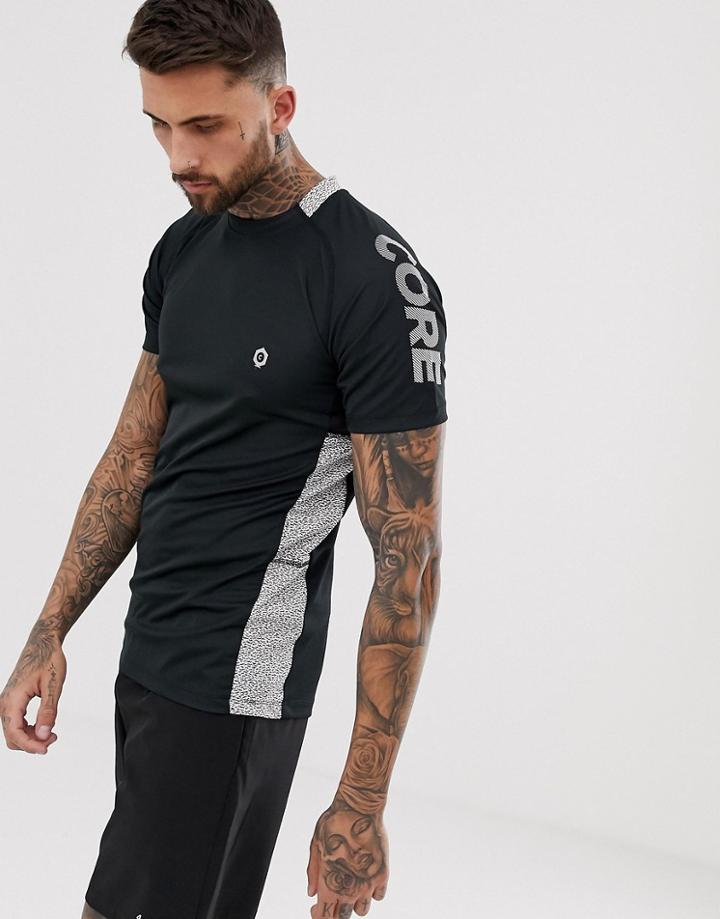 Jack & Jones Core T-shirt With Print Panels - Black