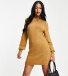 Vero Moda Tall High Neck Sweater Dress In Camel-neutral