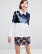 E.f.l.a Shirt With Sequin Overlay - Multi