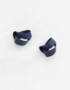 Asos Design Earrings In Abstract Twist In Navy - Black