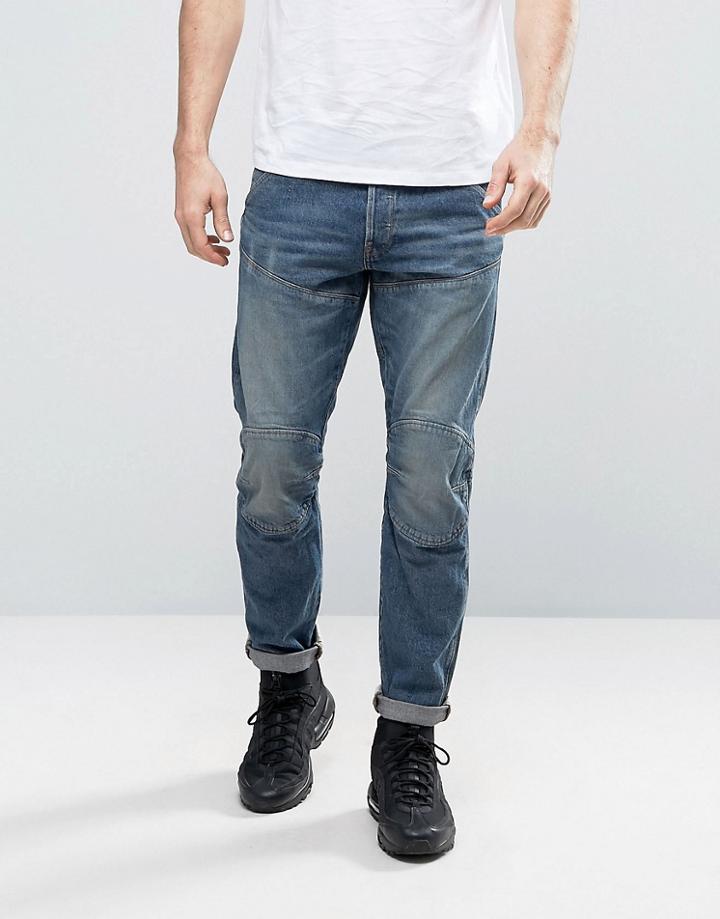 G-star 5620 3d Tapered Jean Medium Aged Blue Wash - Blue