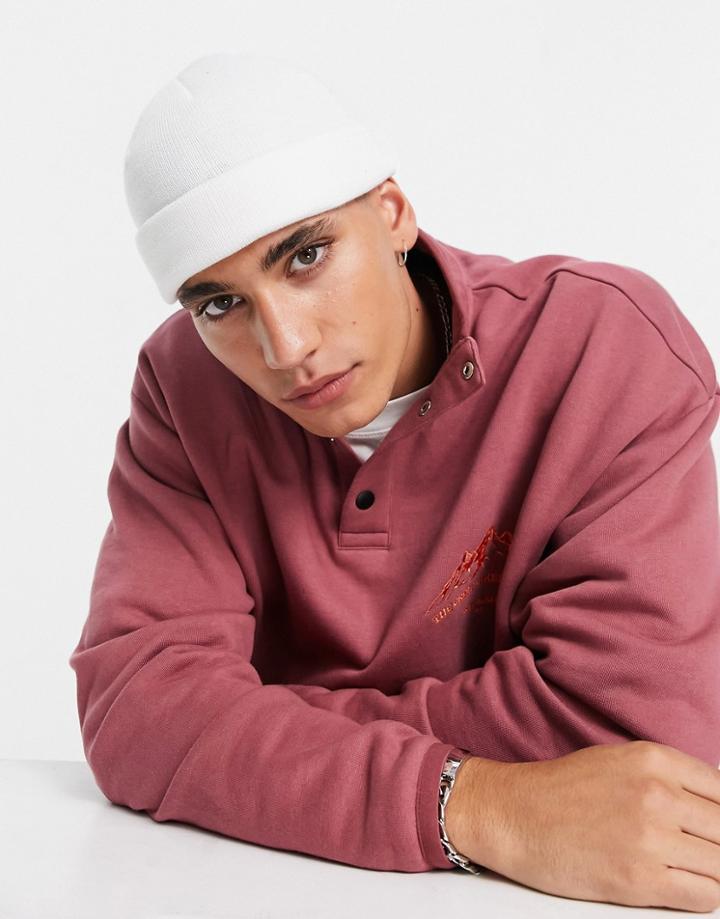 Asos Design Mini Fisherman Beanie In White
