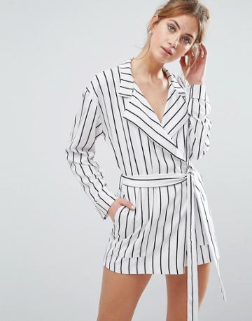 The English Factory Striped Romper - White