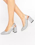 Raid Savannah Gray Slingback Heeled Shoes - Gray