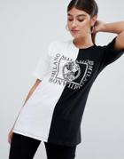 Asos Design Spliced Mono Motif T-shirt - Multi