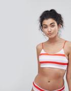 Noisy May Striped Bikini Top - Multi