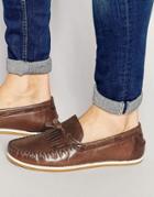 Asos Tassel Loafers In Tan Leather - Tan