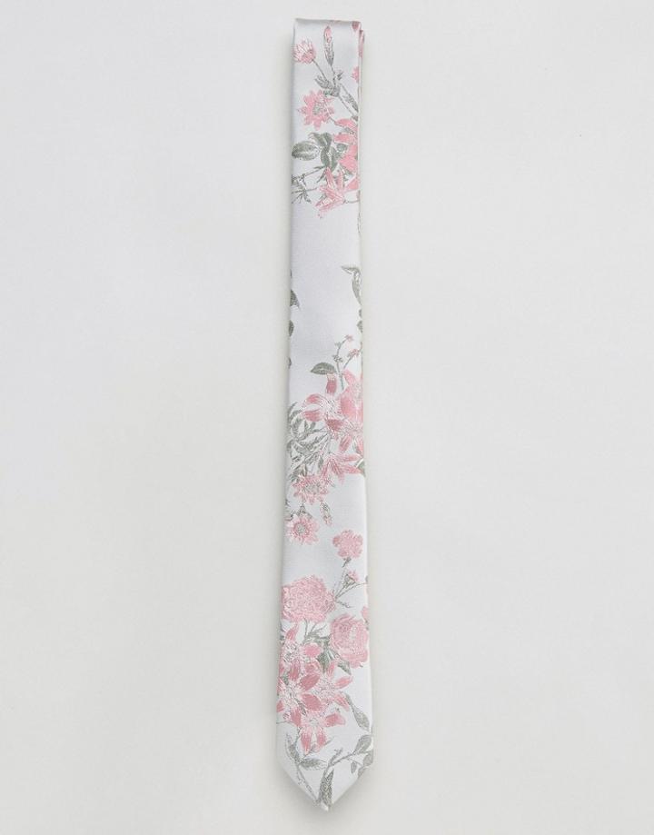 Asos Floral Tie In Mint - Green