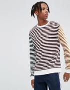 Asos Sweatshirt With Block Stripe - Red