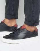 Ted Baker Kiing Leather Sneakers In Navy - Navy