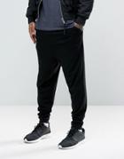 Asos Drop Crotch Joggers In Lightweight Jersey - Black