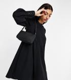 Asos Design Tall Soft Denim Puff Sleeve Smock Dress In Washed Black
