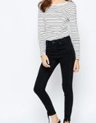 Asos Tall Ridley Skinny Jeans With Bow Hem Detail - Black