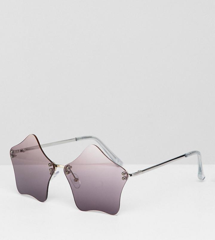 Asos Design Star Novelty Sunglasses - Silver