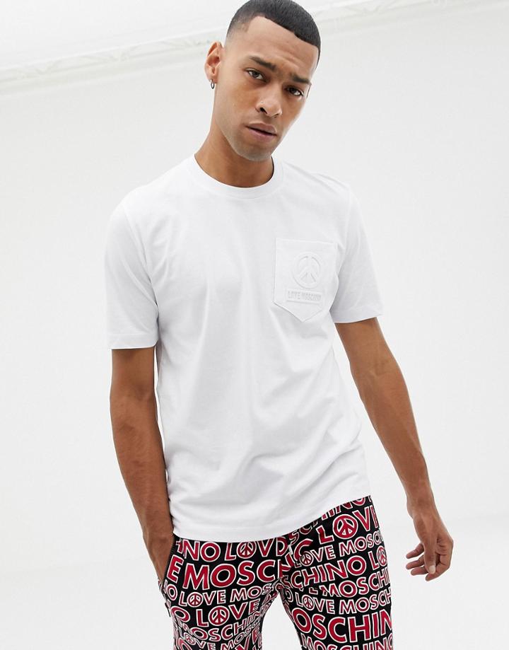 Love Moschino Branded Pocket T-shirt - White