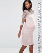 Bluebelle Maternity Lace Insert Body-conscious Dress - Pink
