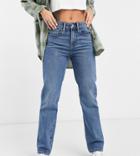 Collusion X000 Unisex 90s Straight Leg Jeans In Mid Wash Blue-blues