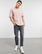 Asos Design Loose Fit Heavyweight T-shirt In Pink