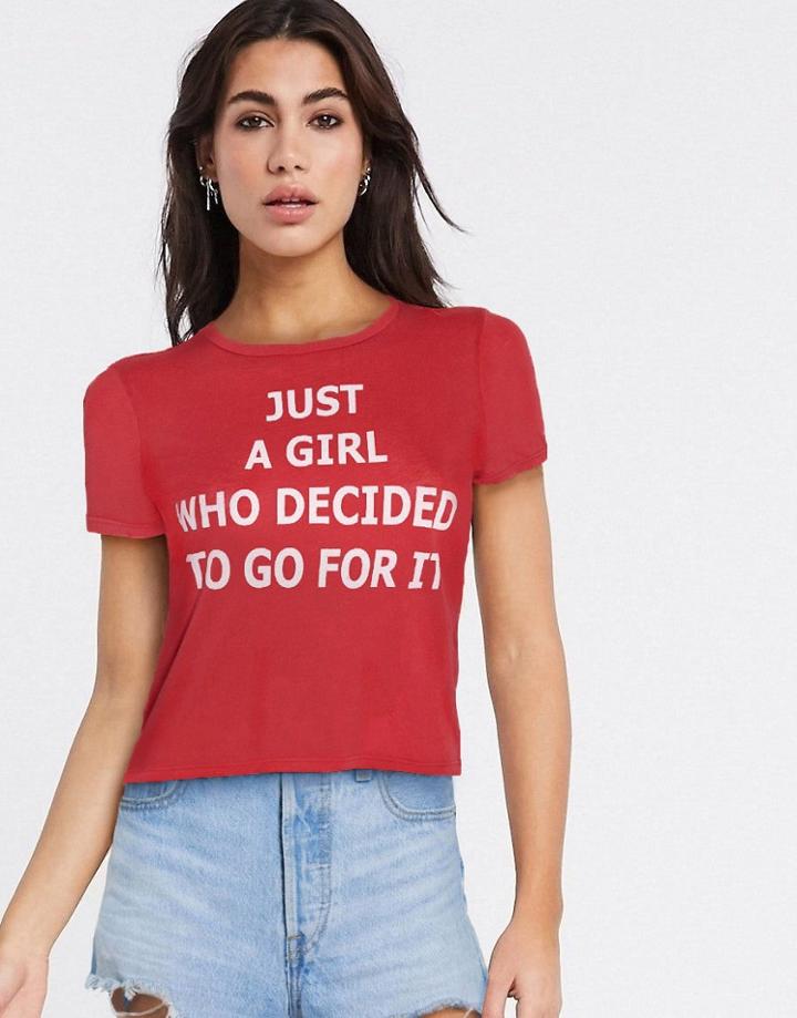 Alice & Olivia Jeans Cicely Graphic T-shirt In Red