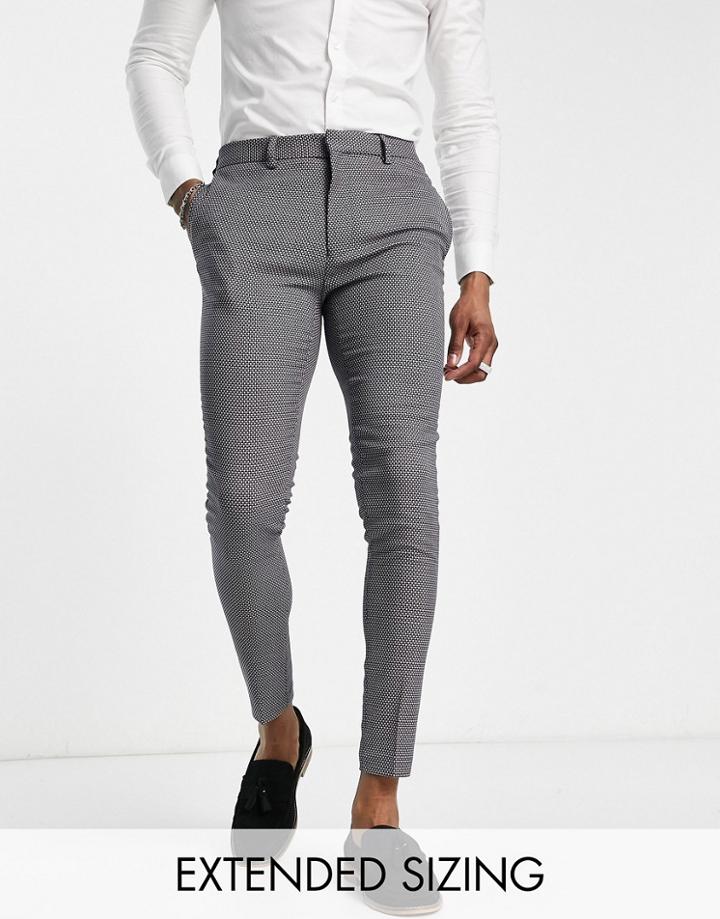 Asos Design Wedding Super Skinny Suit Pants In Birdseye Texture In Tan-brown