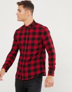 New Look Regular Fit Shirt In Red Check - Red