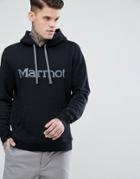 Marmot Logo Hoodie In Black - Black